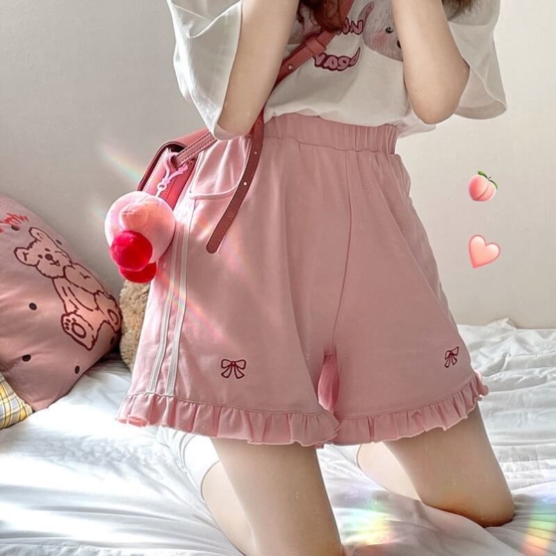 Japanese Cute Lace High Waist Pastel Shorts BY4081