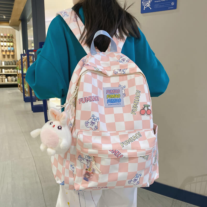 Original Niche Cute Checkerboard Backpack BY9031